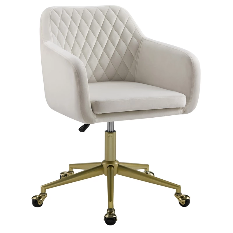 Discount 🌟 Riverbay Furniture Upholstered Quilted Office Chair In Off White 💯 3 Discount 🌟 Riverbay Furniture Upholstered Quilted Office Chair In Off White 💯