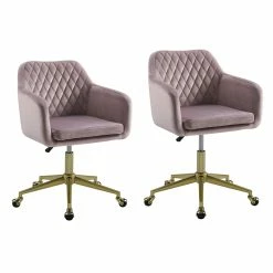 New 🥰 Riverbay Furniture Upholstered Quilted Office Chair In Pink ⭐ 17 New 🥰 Riverbay Furniture Upholstered Quilted Office Chair In Pink ⭐ -Deals Writing Desks Store 2118699 3 L