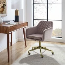 New 🥰 Riverbay Furniture Upholstered Quilted Office Chair In Pink ⭐ 22 New 🥰 Riverbay Furniture Upholstered Quilted Office Chair In Pink ⭐ -Deals Writing Desks Store 2118699 8 L