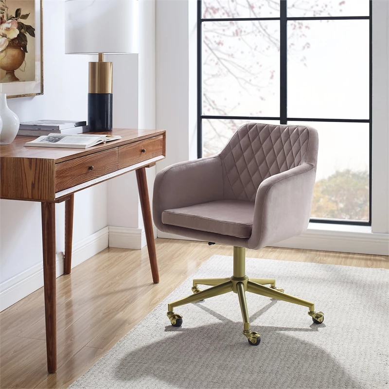 New 🥰 Riverbay Furniture Upholstered Quilted Office Chair In Pink ⭐ 12 New 🥰 Riverbay Furniture Upholstered Quilted Office Chair In Pink ⭐ - Image 10