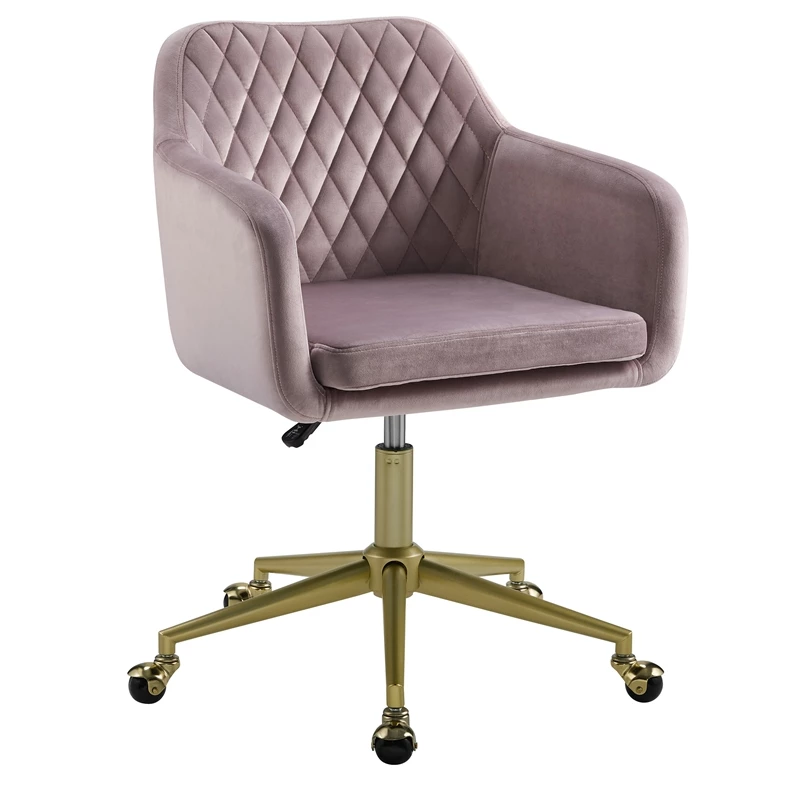New 🥰 Riverbay Furniture Upholstered Quilted Office Chair In Pink ⭐ 3 New 🥰 Riverbay Furniture Upholstered Quilted Office Chair In Pink ⭐