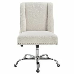 Discount ✨ Riverbay Furniture Upholstered Swivel Office Chair In Cream Sherpa 🎁 13 Discount ✨ Riverbay Furniture Upholstered Swivel Office Chair In Cream Sherpa 🎁 -Deals Writing Desks Store 2118826 1 L