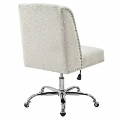 Discount ✨ Riverbay Furniture Upholstered Swivel Office Chair In Cream Sherpa 🎁 14 Discount ✨ Riverbay Furniture Upholstered Swivel Office Chair In Cream Sherpa 🎁 -Deals Writing Desks Store 2118826 2 L