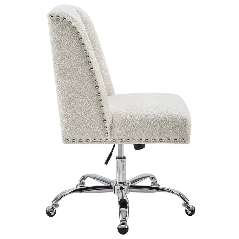 Discount ✨ Riverbay Furniture Upholstered Swivel Office Chair In Cream Sherpa 🎁 6 Discount ✨ Riverbay Furniture Upholstered Swivel Office Chair In Cream Sherpa 🎁 - Image 4