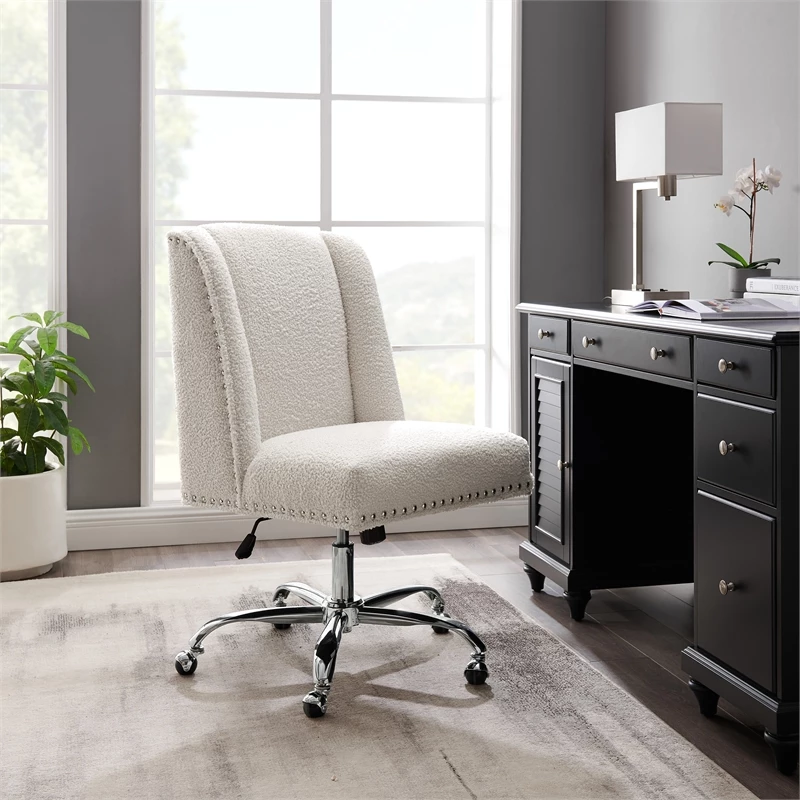 Discount ✨ Riverbay Furniture Upholstered Swivel Office Chair In Cream Sherpa 🎁 9 Discount ✨ Riverbay Furniture Upholstered Swivel Office Chair In Cream Sherpa 🎁 - Image 7