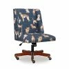 Flash Sale 🎁 Riverbay Furniture 🐕 Dog Wood Upholstered Office Chair In Blue 💯 -Deals Writing Desks Store 2118830 L