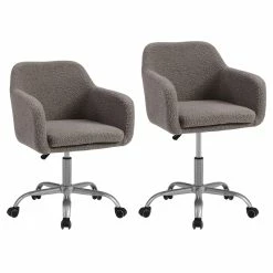 Best deal 🥰 Riverbay Furniture Metal Upholstered Office Chair In Gray ⭐ -Deals Writing Desks Store 2118857 3 L