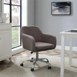 Best deal 🥰 Riverbay Furniture Metal Upholstered Office Chair In Gray ⭐ -Deals Writing Desks Store 2118857 9 L