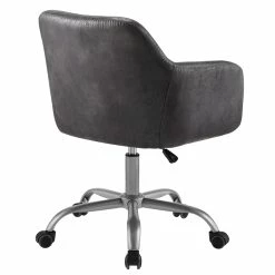 Best Sale 😍 Riverbay Furniture Metal Upholstered Office Chair In Charcoal 🤩 -Deals Writing Desks Store 2118858 2 L
