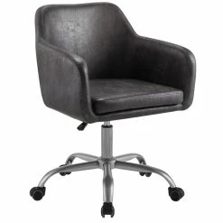 Best Sale 😍 Riverbay Furniture Metal Upholstered Office Chair In Charcoal 🤩