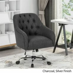 Outlet 😀 Noble House Barbour Tufted Home Office Swivel Chair In Charcoal 💯 13 Outlet 😀 Noble House Barbour Tufted Home Office Swivel Chair In Charcoal 💯 -Deals Writing Desks Store 2119851 2 L