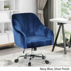 New 🛒 Noble House Channeled Glam Velvet Home Office Swivel Chair In Navy Blue ⭐ 14 New 🛒 Noble House Channeled Glam Velvet Home Office Swivel Chair In Navy Blue ⭐ -Deals Writing Desks Store 2119852 2 L