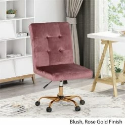 Top 10 🥰 Noble House Centennial Glam Tufted Home Office Swivel Chair In Blush 🛒 -Deals Writing Desks Store 2119941 2 L