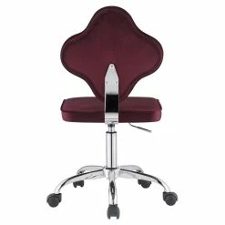 Best Pirce 🛒 ACME Furniture ACME Clover Velvet Upholstered Armless Office Chair With Swivel Seat In Red 🥰 -Deals Writing Desks Store 2124376 10 L