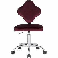 Best Pirce 🛒 ACME Furniture ACME Clover Velvet Upholstered Armless Office Chair With Swivel Seat In Red 🥰 -Deals Writing Desks Store 2124376 6 L