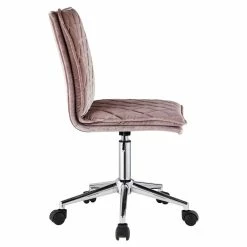 Outlet 🎁 ACME Furniture ACME Aestris Tufted Velvet Armless Office Chair With Swivel Seat In Pink 🎁 -Deals Writing Desks Store 2124378 11 L