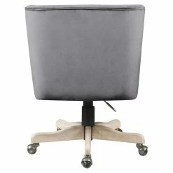 New ✔️ ACME Furniture ACME Cliasca Velvet Upholstered Armless Office Chair With Swivel Seat In Gray 🎉 -Deals Writing Desks Store 2124379 11 L