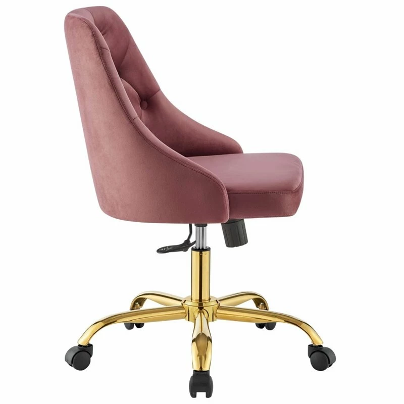 Coupon 👏 Modway Distinct Performance Velvet Tufted Office Swivel Chair In Gold And Rose ⌛ 6 Coupon 👏 Modway Distinct Performance Velvet Tufted Office Swivel Chair In Gold And Rose ⌛ - Image 4