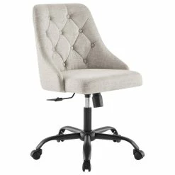 Brand new 😉 Modway Distinct Fabric Tufted Office Swivel Chair In Black And Beige 🎉