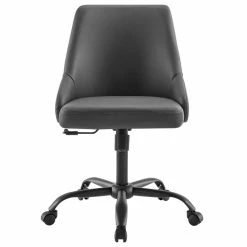 Deals 😍 Modway Designate Faux Leather Upholstered Office Swivel Chair In Black And Gray 🔔 -Deals Writing Desks Store 2127342 2 L