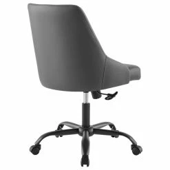 Deals 😍 Modway Designate Faux Leather Upholstered Office Swivel Chair In Black And Gray 🔔 -Deals Writing Desks Store 2127342 4 L
