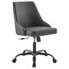 Deals 😍 Modway Designate Faux Leather Upholstered Office Swivel Chair In Black And Gray 🔔 -Deals Writing Desks Store 2127342 L