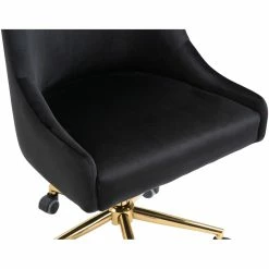 Best deal 🔔 Meridian Furniture Karina Swivel Adjustable Black Velvet And Gold Office Chair 😉 -Deals Writing Desks Store 2129616 16 L