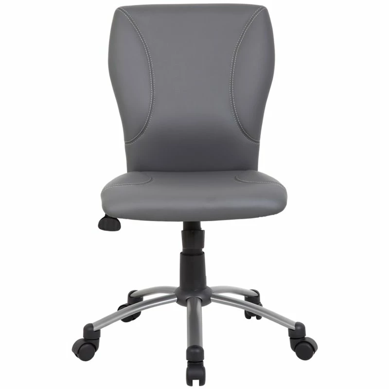 Budget ⭐ Boss Office Products Boss Office Tiffany Faux Leather Upholstered Office Swivel Chair In Gray ⭐ 4 Budget ⭐ Boss Office Products Boss Office Tiffany Faux Leather Upholstered Office Swivel Chair In Gray ⭐ - Image 2