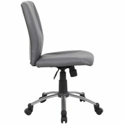Budget ⭐ Boss Office Products Boss Office Tiffany Faux Leather Upholstered Office Swivel Chair In Gray ⭐ 8 Budget ⭐ Boss Office Products Boss Office Tiffany Faux Leather Upholstered Office Swivel Chair In Gray ⭐ -Deals Writing Desks Store 2129818 2 L