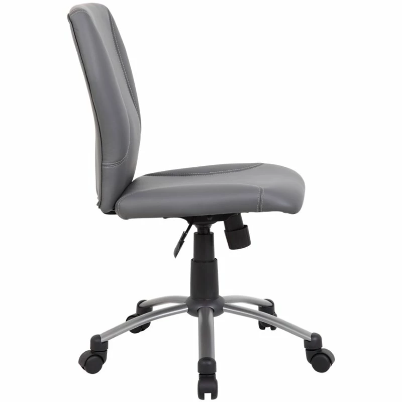 Budget ⭐ Boss Office Products Boss Office Tiffany Faux Leather Upholstered Office Swivel Chair In Gray ⭐ 5 Budget ⭐ Boss Office Products Boss Office Tiffany Faux Leather Upholstered Office Swivel Chair In Gray ⭐ - Image 3