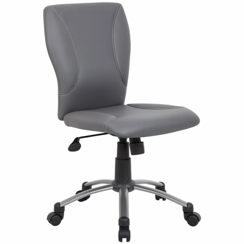Budget ⭐ Boss Office Products Boss Office Tiffany Faux Leather Upholstered Office Swivel Chair In Gray ⭐ 3 Budget ⭐ Boss Office Products Boss Office Tiffany Faux Leather Upholstered Office Swivel Chair In Gray ⭐