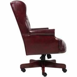 Coupon ✔️ Boss Office Products Boss Office Traditional High Back Faux Leather Tufted Executive Chair In Oxblood 🧨 -Deals Writing Desks Store 2129830 2 L