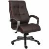 Best Sale 👍 Boss Office Products Boss Office Double Plush High Back Leather Office Swivel Chair In Brown ❤️ -Deals Writing Desks Store 2129833 L