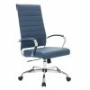 Promo 💯 LeisureMod Benmar High-Back Mid-Century Modern Leather Office Chair In Navy Blue 😉 -Deals Writing Desks Store 2142212 L