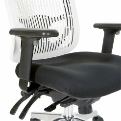Best Sale 😍 Office Star Contoured White Plastic Back Manager's Chair 🥰 -Deals Writing Desks Store 2154570 5 L