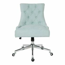 Cheap 👍 OSP Home Furnishings Amelia Office Chair In Mint Blue Fabric With Chrome Base 🌟 -Deals Writing Desks Store 2155724 2 L