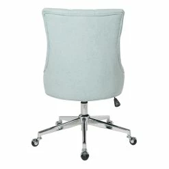 Cheap 👍 OSP Home Furnishings Amelia Office Chair In Mint Blue Fabric With Chrome Base 🌟 -Deals Writing Desks Store 2155724 4 L