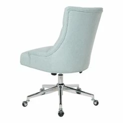 Cheap 👍 OSP Home Furnishings Amelia Office Chair In Mint Blue Fabric With Chrome Base 🌟 -Deals Writing Desks Store 2155724 5 L