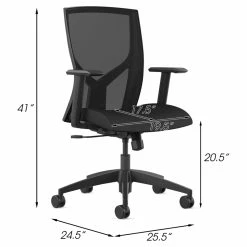 Best deal 🤩 Bowery Hill 20.5" Modern Metal And Fabric Mesh Mid-Back Task Chair In Black ❤️ -Deals Writing Desks Store 2155730 3 L