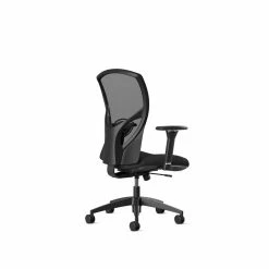New 🔥 Bowery Hill 22.5" Modern Metal And Fabric Mesh High-Back Task Chair In Black 🔔 -Deals Writing Desks Store 2155731 1 L