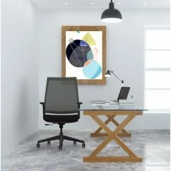 Best deal 🔔 Bowery Hill 20.5" Modern Metal And Fabric Mesh-Back Task Chair In Dove Gray 💯 -Deals Writing Desks Store 2155732 2 L