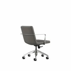 Cheap 🛒 Bowery Hill 21.5" Modern Metal And Fabric Task Chair With Wraparound Arms In Ash 🛒 -Deals Writing Desks Store 2155738 1 L
