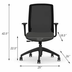 Wholesale 🌟 Bowery Hill 22.5" Modern Metal Simple Synchro Tilt Task Chair In Dove Gray 🎁 -Deals Writing Desks Store 2155759 1 L