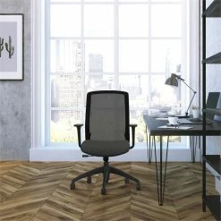 Wholesale 🌟 Bowery Hill 22.5" Modern Metal Simple Synchro Tilt Task Chair In Dove Gray 🎁 -Deals Writing Desks Store 2155759 2 L