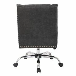 Cheap 😀 OSP Home Furnishings Alyson Managers Chair In Charcoal Fabric With Silver Nail Heads And Chrome Base ⌛ -Deals Writing Desks Store 2156890 2 L