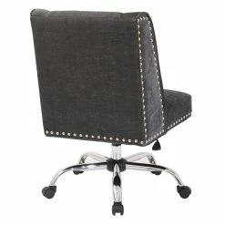 Cheap 😀 OSP Home Furnishings Alyson Managers Chair In Charcoal Fabric With Silver Nail Heads And Chrome Base ⌛ -Deals Writing Desks Store 2156890 3 L