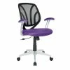 Budget ✨ OSP Home Furnishings Screen Back Chair With Purple Mesh Fabric And Silver 🧥 Coated Arms And Base 👍 -Deals Writing Desks Store 2157901 L