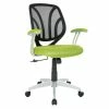 Outlet ✨ OSP Home Furnishings Screen Back Chair With Green Mesh Fabric And Silver 🧥 Coated Arms And Base 😍 -Deals Writing Desks Store 2157902 L