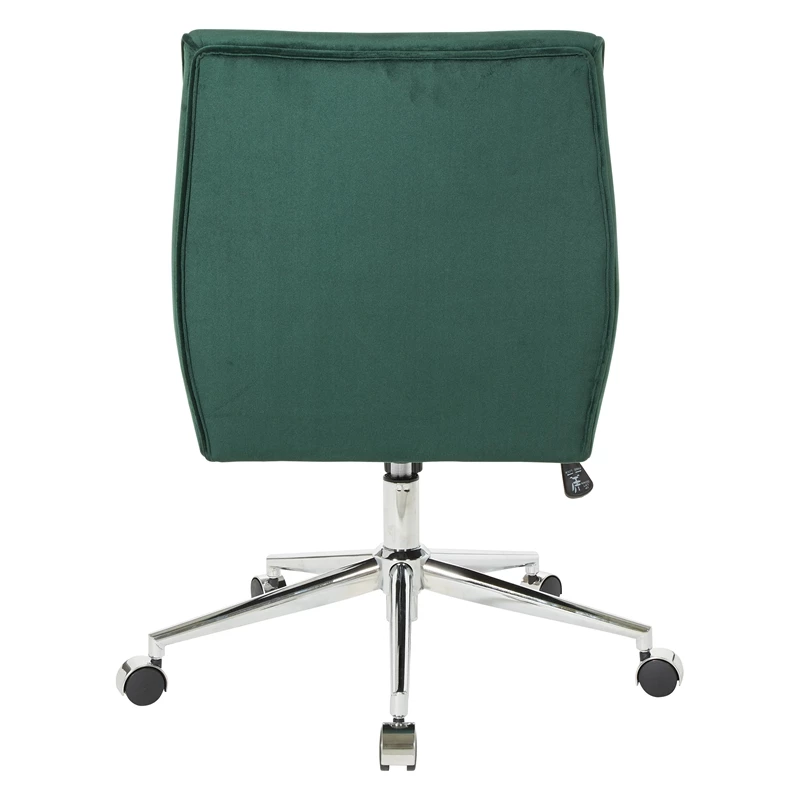 Hot Sale ❤️ OSP Home Furnishings Quinn Office Chair In Emerald Green Velvet With Chrome Base KD 🤩 6 Hot Sale ❤️ OSP Home Furnishings Quinn Office Chair In Emerald Green Velvet With Chrome Base KD 🤩 - Image 4