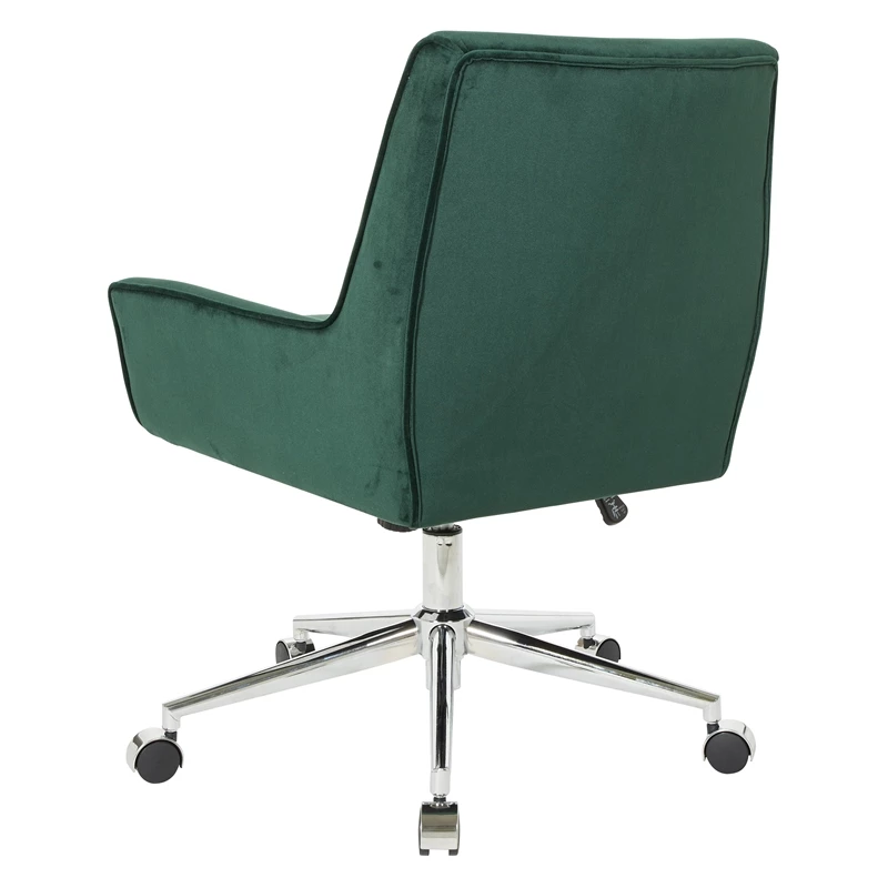 Hot Sale ❤️ OSP Home Furnishings Quinn Office Chair In Emerald Green Velvet With Chrome Base KD 🤩 7 Hot Sale ❤️ OSP Home Furnishings Quinn Office Chair In Emerald Green Velvet With Chrome Base KD 🤩 - Image 5